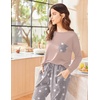 Ekouaer Womens Pajama Sets Long Sleeve Pjs Lounge Sets Joggers with Pockets(Pink-grey Star)
