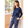 Ekouaer Womens Pajama Sets Long Sleeve Pjs Lounge Sets Joggers with Pockets(Polka Dots)