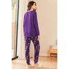 Ekouaer Womens Pajama Sets Long Sleeve Pjs Lounge Sets Joggers with Pockets(Purple Pumpkin)