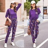 Ekouaer Womens Pajama Sets Long Sleeve Pjs Lounge Sets Joggers with Pockets(Purple Pumpkin)