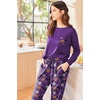 Ekouaer Womens Pajama Sets Long Sleeve Pjs Lounge Sets Joggers with Pockets(Purple Pumpkin)