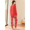 Ekouaer Womens Pajama Sets Long Sleeve Pjs Lounge Sets Joggers with Pockets(Red Elk)