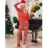 Ekouaer Womens Pajama Sets Long Sleeve Pjs Lounge Sets Joggers with Pockets(Red Elk)
