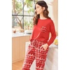 Ekouaer Womens Pajama Sets Long Sleeve Pjs Lounge Sets Joggers with Pockets(Red Elk)