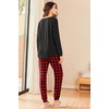 Ekouaer Womens Pajama Sets Long Sleeve Pjs Lounge Sets Joggers with Pockets(Red Plaid)