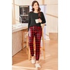 Ekouaer Womens Pajama Sets Long Sleeve Pjs Lounge Sets Joggers with Pockets(Red Plaid)