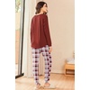 Ekouaer Womens Pajama Sets Long Sleeve Pjs Lounge Sets Joggers with Pockets(Wine Red Plaid)
