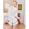 Ekouaer Womens Pajamas Long Sleeve and Shorts Cute Ruffle Pjs Lounge Set(White Bow)