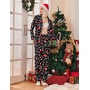 Ekouaer Womens Pajamas Set Classic Sleepwear Long Sleeve Button Up Pjs Sets(Christmas Black Booots)