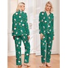 Ekouaer Womens Pajamas Set Classic Sleepwear Long Sleeve Button Up Pjs Sets(Christmas Green)