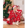 Ekouaer Womens Pajamas Set Classic Sleepwear Long Sleeve Button Up Pjs Sets(Christmas Red)
