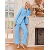 Ekouaer Womens Pajamas Set Classic Sleepwear Long Sleeve Button Up Pjs Sets(Light Blue)