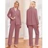 Ekouaer Womens Pajamas Set Classic Sleepwear Long Sleeve Button Up Pjs Sets(Pale Violet Red)