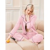 Ekouaer Womens Pajamas Set Classic Sleepwear Long Sleeve Button Up Pjs Sets(Pink)