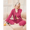 Ekouaer Womens Pajamas Set Classic Sleepwear Long Sleeve Button Up Pjs Sets(Rosy)