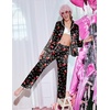 Ekouaer Womens Silk Pajama Set Long Sleeve Button Down Ruffle Satin PJs(Christmas-black Candy Cane X-mas Pjs)