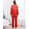 Ekouaer Womens Silk Pajama Set Long Sleeve Button Down Ruffle Satin PJs(Christmas-gingerbread Printed Pjs)