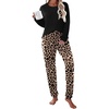 Ekouaer Womens Pajama Sets Long Sleeve Pjs Lounge Sets Joggers with Pockets(Leopard 02)