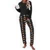Ekouaer Womens Pajama Sets Long Sleeve Pjs Lounge Sets Joggers with Pockets(Orange Pumpkin)
