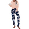 Ekouaer Womens Pajama Sets Long Sleeve Pjs Lounge Sets Joggers with Pockets(Pink Flowers)