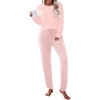 Ekouaer Womens Pajama Sets Long Sleeve Pjs Lounge Sets Joggers with Pockets(Pink Striped)