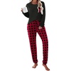 Ekouaer Womens Pajama Sets Long Sleeve Pjs Lounge Sets Joggers with Pockets(Red Plaid)