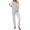 Ekouaer Womens Pajama Sets Long Sleeve Pjs Lounge Sets Joggers with Pockets(Stripe)