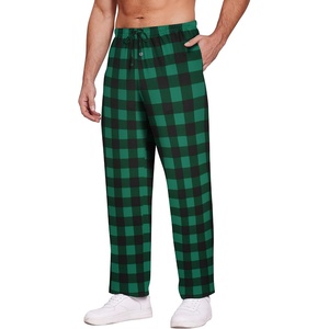 Ekouaer Men’s Pajama Pants Plaid Lounge Pants Soft Pj Bottoms with Pockets(Green and Black Plaid)