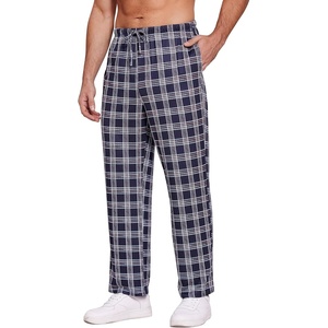 Ekouaer Men’s Pajama Pants Plaid Lounge Pants Soft Pj Bottoms with Pockets(Line Black Plaid)