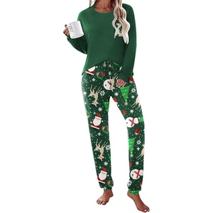 Ekouaer Womens Pajama Sets Long Sleeve Pjs Lounge Sets Joggers with Pockets(Christmas Green)