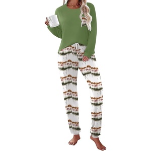 Ekouaer Womens Pajama Sets Long Sleeve Pjs Lounge Sets Joggers with Pockets(Ombre Green)
