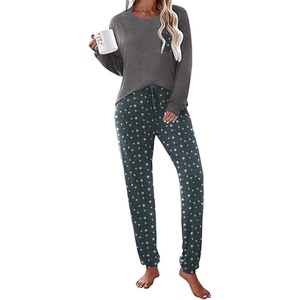 Ekouaer Womens Pajama Sets Long Sleeve Pjs Lounge Sets Joggers with Pockets(Stars)