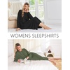 Ekouaer 2 Pack Long Nightgowns for Women Long Sleeve Nightgown with Pocket(Black+army Green)