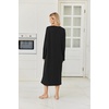 Ekouaer 2 Pack Long Nightgowns for Women Long Sleeve Nightgown with Pocket(Black+army Green)