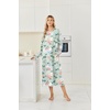 Ekouaer 2 Pack Long Nightgowns for Women Long Sleeve Nightgown with Pocket(Green Flower+blue Flower)