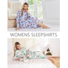 Ekouaer 2 Pack Long Nightgowns for Women Long Sleeve Nightgown with Pocket(Green Flower+blue Flower)