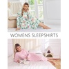 Ekouaer 2 Pack Long Nightgowns for Women Long Sleeve Nightgown with Pocket(Green Flower+pink Flower)