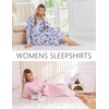 Ekouaer 2 Pack Long Nightgowns for Women Long Sleeve Nightgown with Pocket(Pink Flower+blue Flower)