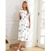 Ekouaer 3 Pack Long Nightgowns for Women Split Hem Sleepshirt(Black Floral/Green Vine/White Floral)