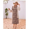 Ekouaer 3 Pack Long Nightgowns for Women Split Hem Sleepshirt(Black/Grey/Leopard)