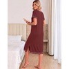 Ekouaer 3 Pack Long Nightgowns for Women Split Hem Sleepshirt(Pink/Wine Red/Blue Green)
