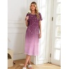 Ekouaer 3 Pack Long Nightgowns for Women Split Hem Sleepshirt(Red Floral/Purple Vine/Light Green Daisy)