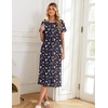 Ekouaer 3 Pack Long Nightgowns for Women Split Hem Sleepshirt(White Floral/Blue Floral/Dark Blue Floral)