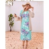 Ekouaer 3 Pack Long Nightgowns for Women Split Hem Sleepshirt(White Floral/Blue Floral/Dark Blue Floral)