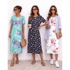 Ekouaer 3 Pack Long Nightgowns for Women Split Hem Sleepshirt(White Floral/Blue Floral/Dark Blue Floral)