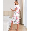 Ekouaer 3 Pack Long Nightgowns for Women Split Hem Sleepshirt(White Floral/Blue Floral/Dark Blue Floral)