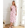 Ekouaer 3 Pack Long Nightgowns for Women Split Hem Sleepshirt(White Floral/Light Green Butterfly/Pink Butterfly)