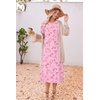 Ekouaer 3 Pack Long Nightgowns for Women Split Hem Sleepshirt(White Floral/Light Green Butterfly/Pink Butterfly)