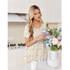Ekouaer Nightgowns for Women Smocked Night Gown Short Sleeve Sleepshirts(Floral Yellow)
