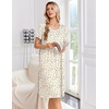 Ekouaer Nightgowns for Women Smocked Night Gown Short Sleeve Sleepshirts(Floral Yellow)